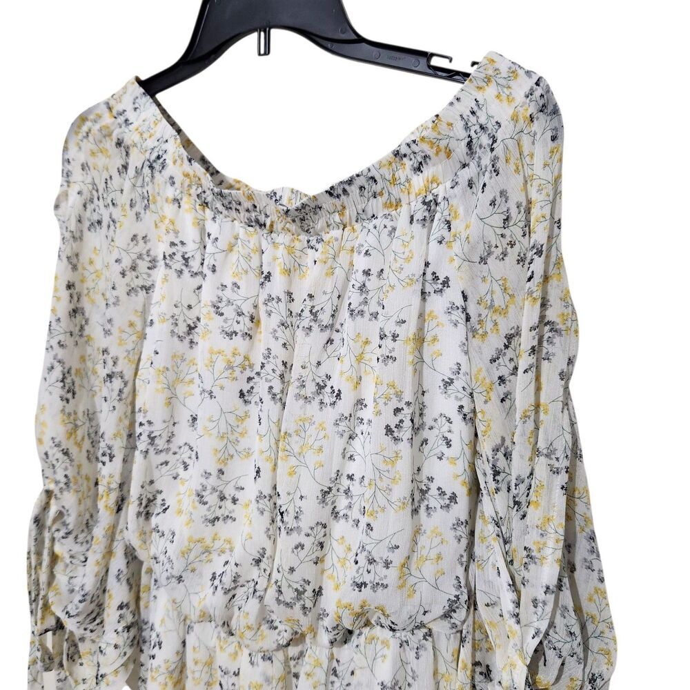 Sugar Lips Romper For Women Size Small White Floral Lined Open Sleeves.  New - Picture 7 of 11
